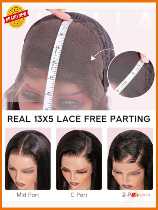HD Lace Front Wig 220% Density 13x5 Straight Human Hair Pre Plucked 28inch main image 5